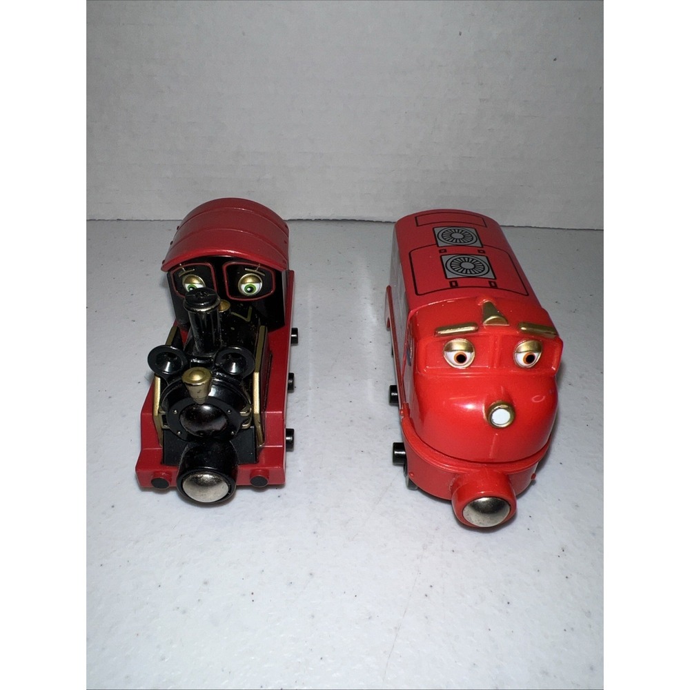 Chuggington Wooden Train Set Wilson Red Engine and Old Puffer Pete Tomy Lot of 2